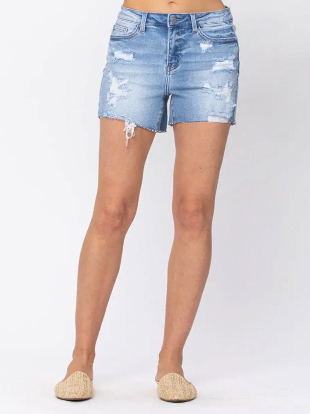 NWT - Judy Blue High Waist Destroyed Denim Shorts Size Small